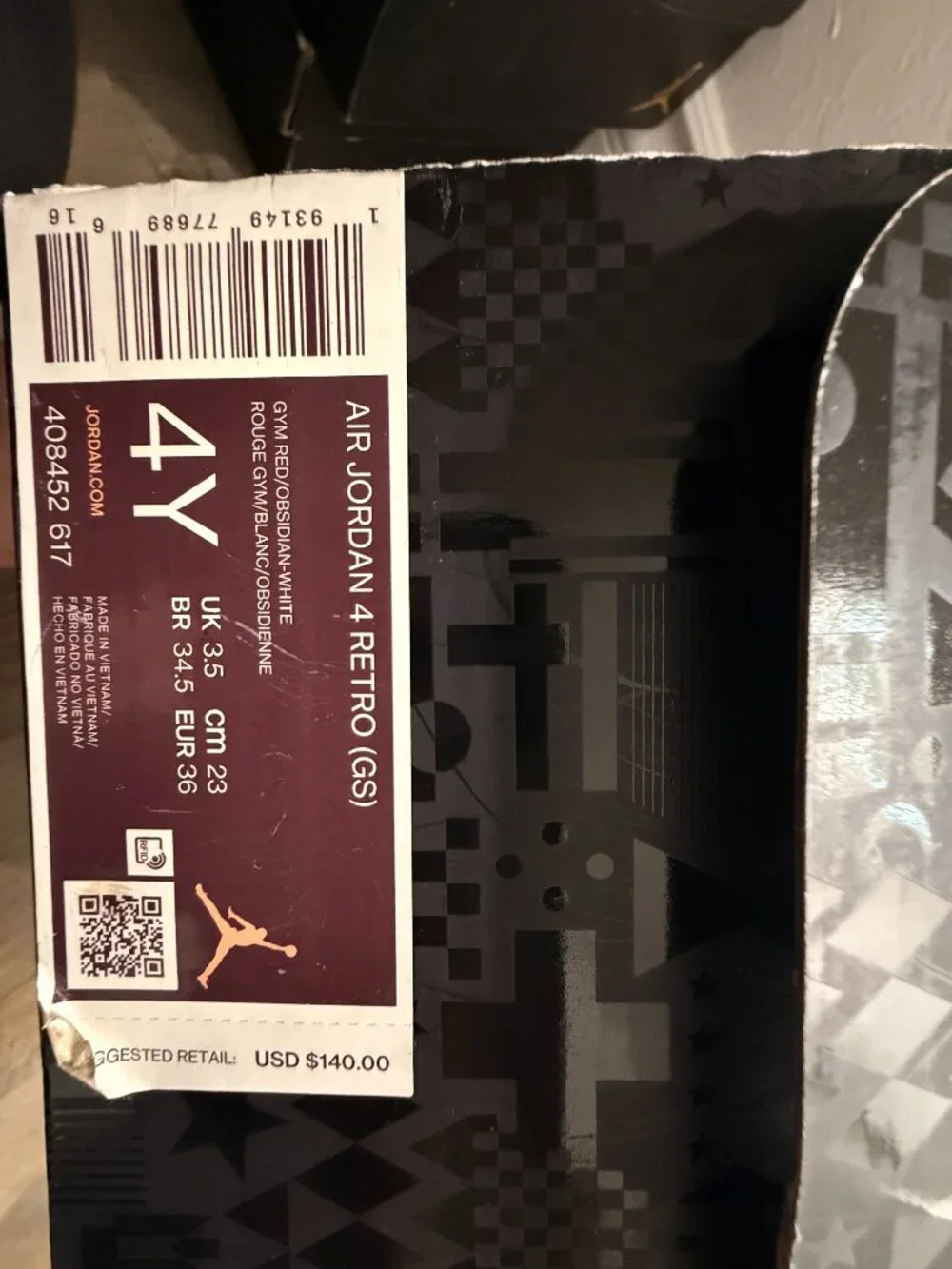 Air Jordan 4 Retro FIBA Red Size 4Y